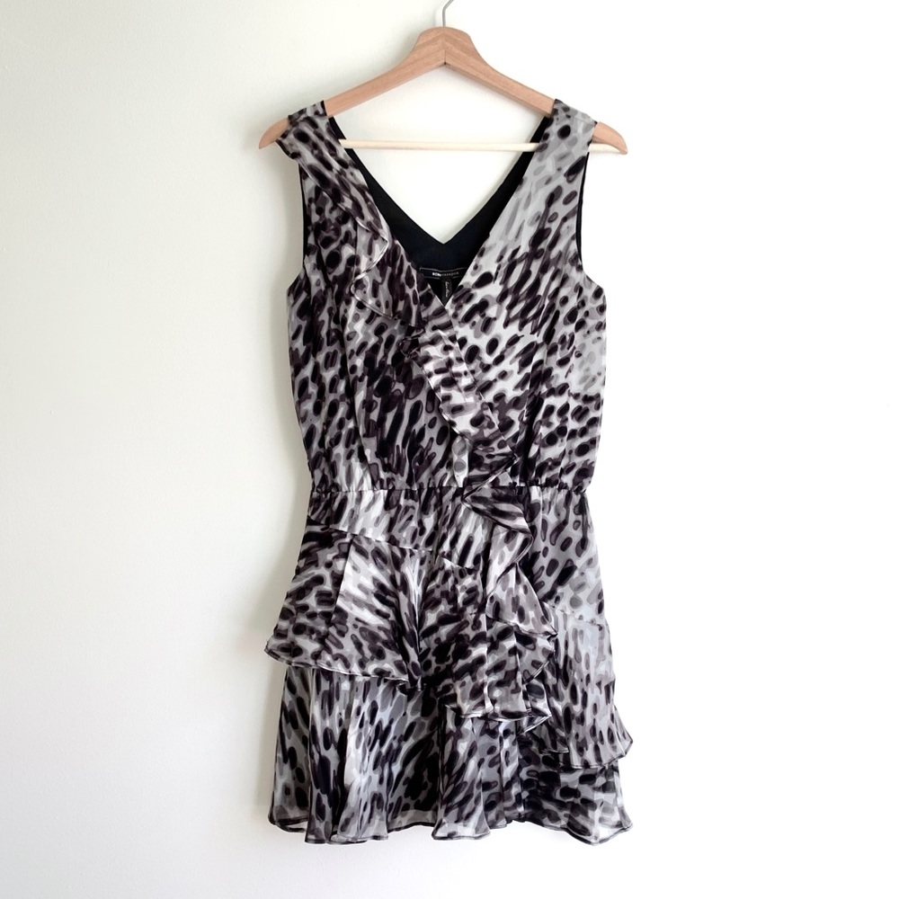 BCBG MaxAzria Silk Chiffon Tiered Ruffle Dress